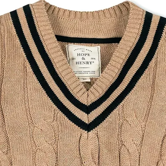 Hope & Henry 100 Percent Cotton Long Sleeve V Neck Sweater Size M - Picture 3 of 10